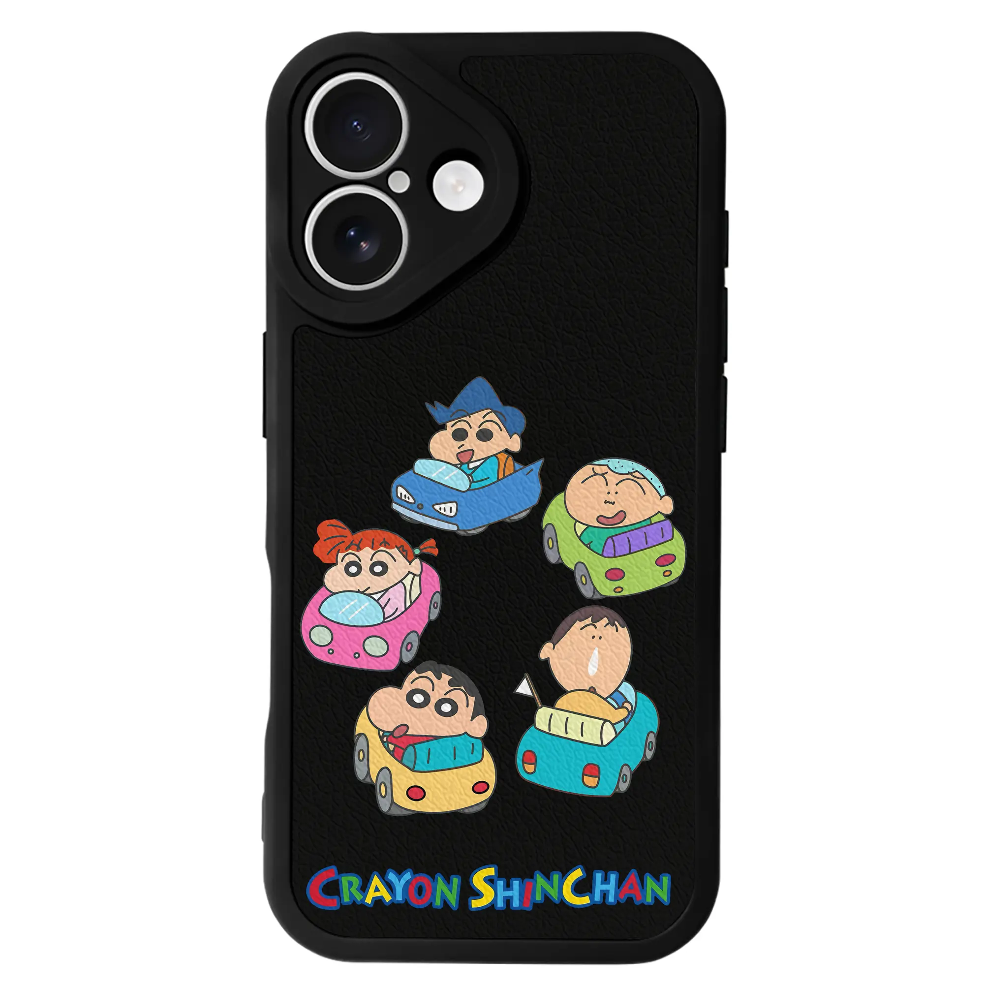 クレヨンしんちゃん グッズ 野原 しんのすけ - IPhone 16シリーズ対応 ・ シリコンスマホケース ・ レザー調 ・ 高精度フィット ・ 耐衝撃 ・ ワイヤレス充電対応 ・ 精密カット